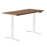 Electric Standing Desk 60x30 with ComfortEdge™ walnut and white