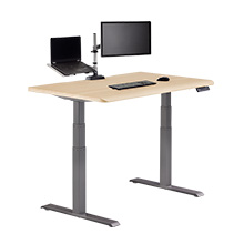 Electric Standing Desk 48x30 with ComfortEdge™ light wood
