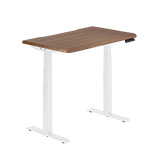 Electric Standing Desk 40x26 with ComfortEdge™ walnut and white