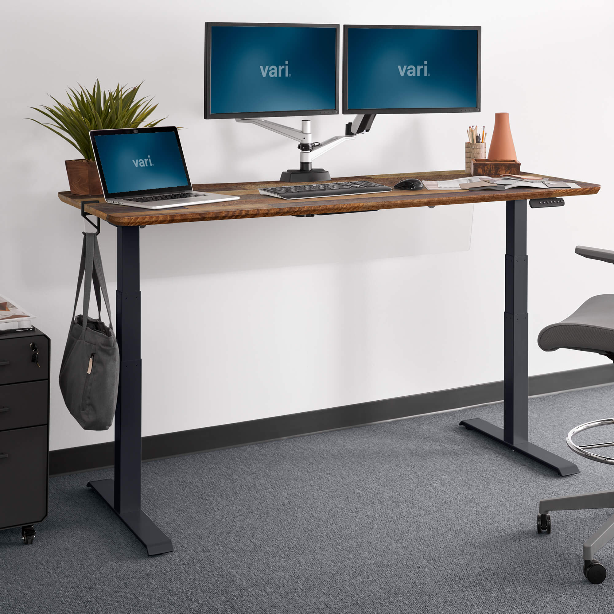 Vari Electric Standing Desk 72 x 30 (VariDesk) - Electric Height Adjustable Desk - Standing Desk for Office or Home - Adjustable