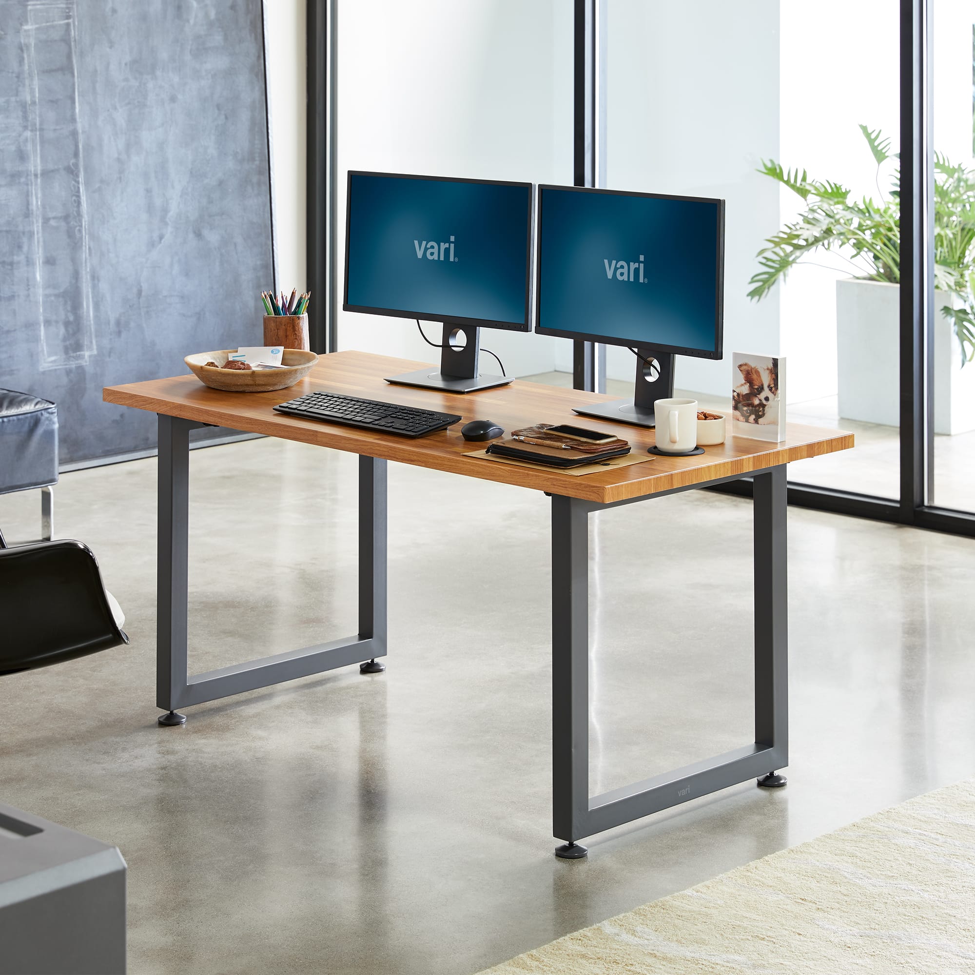 VARIDESK QuickPro - Table - Rectangular - Reclaimed Wood