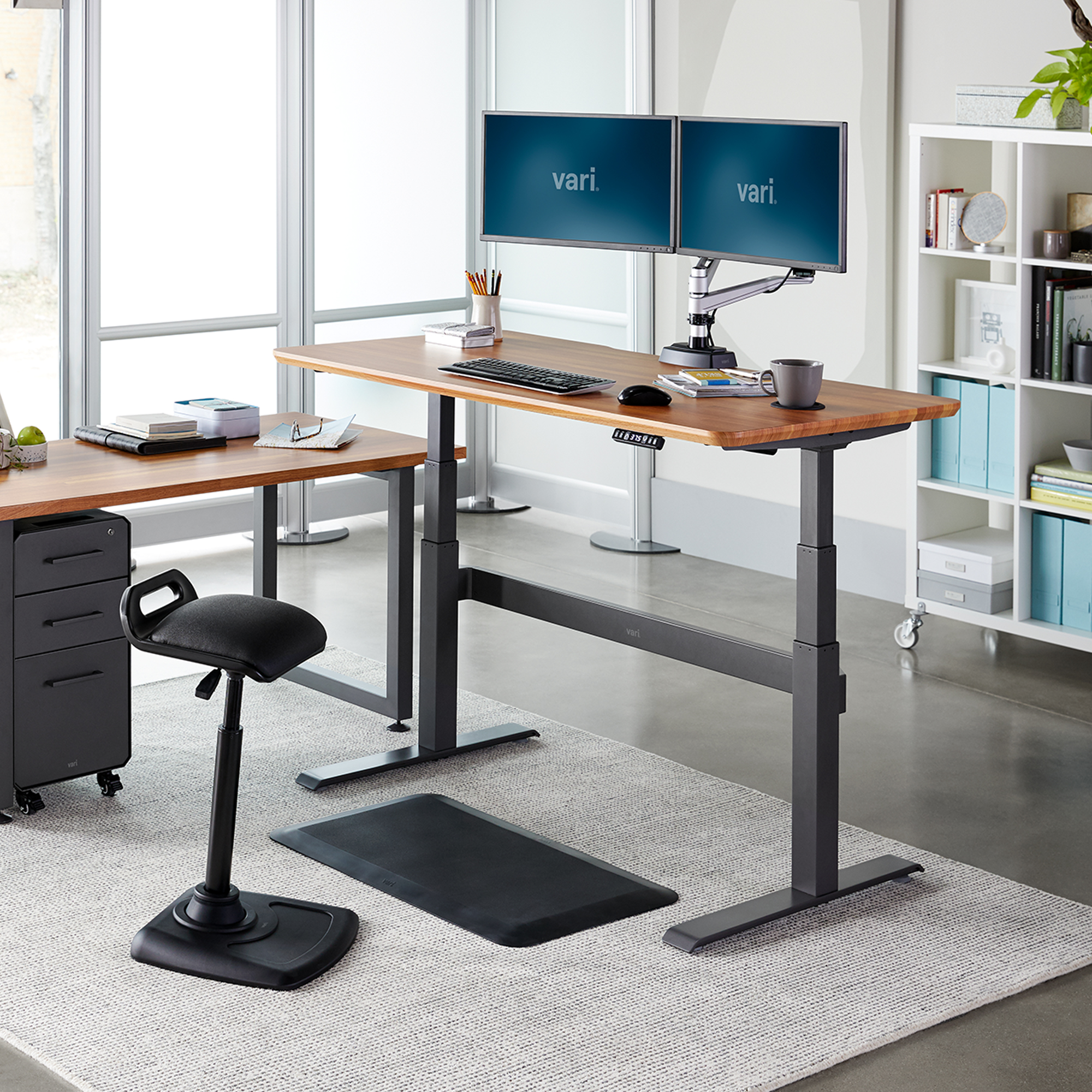 Electric Standing Desk 60x30 Sit To Stand Adjustable Desk Vari