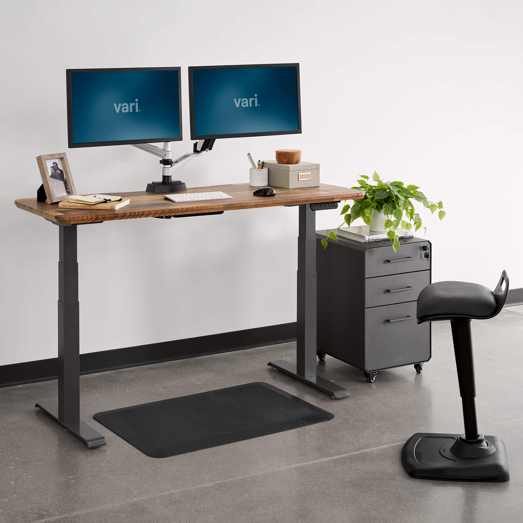  FLEXISPOT Stand Up Desk 3 Stages Dual Motor Electric Standing  Desk 48x30 Inch Whole-Piece Board Height Adjustable Desk Electric Sit Stand  Desk(Black Frame + Special Walnut Desktop, 2 Packages) : Office