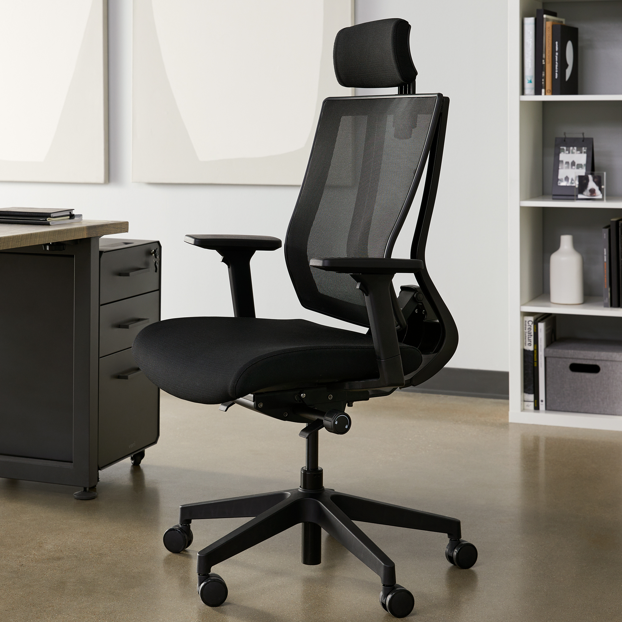 Task Chair with Headrest, Standing Desk Office Chair