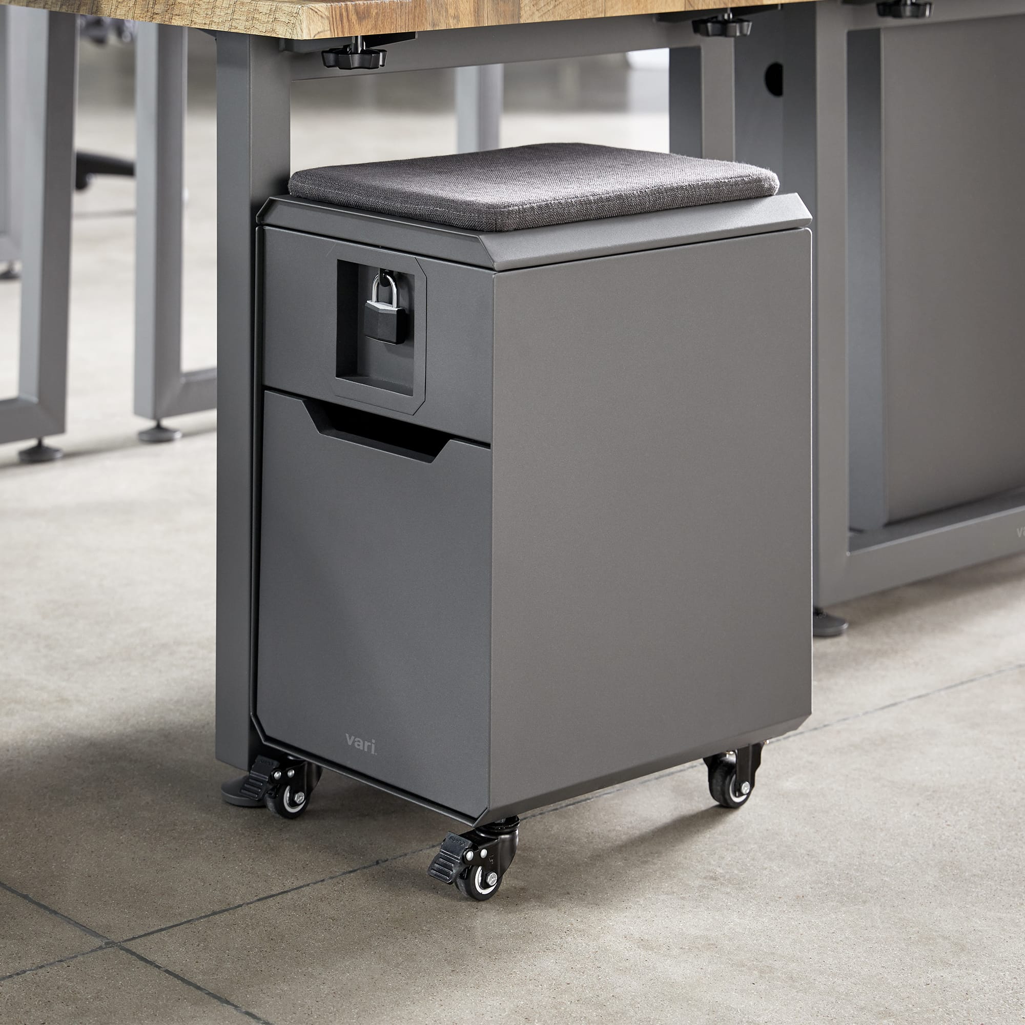 Locker Seat Small Desk File Drawers and Seating Vari®